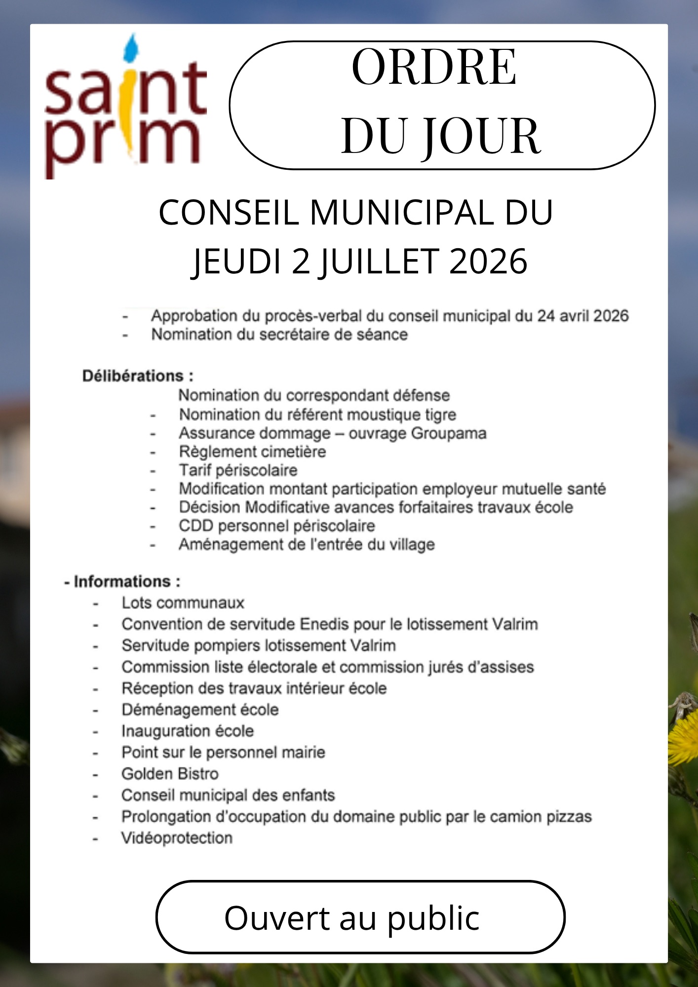 Ordre du jour